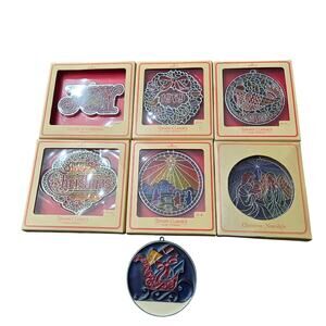 Vintage 1970s Hallmark Tiffany Classics Christmas Ornaments